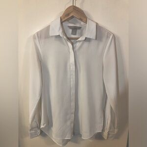 H&M White Collared Button Up Blouse